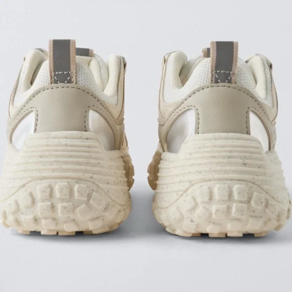 Zara Beige and Gray Athletic Sneakers - Picture 2 of 9